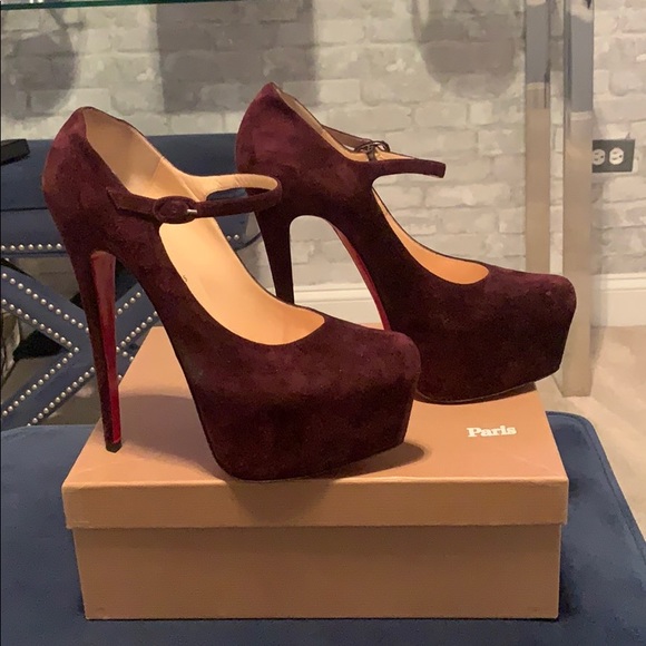 CHRISTIAN LOUBOUTIN Burgundy Daffodile Platforms